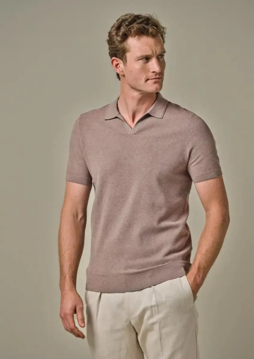 Profuomo | Polo riva coll ss m brown
