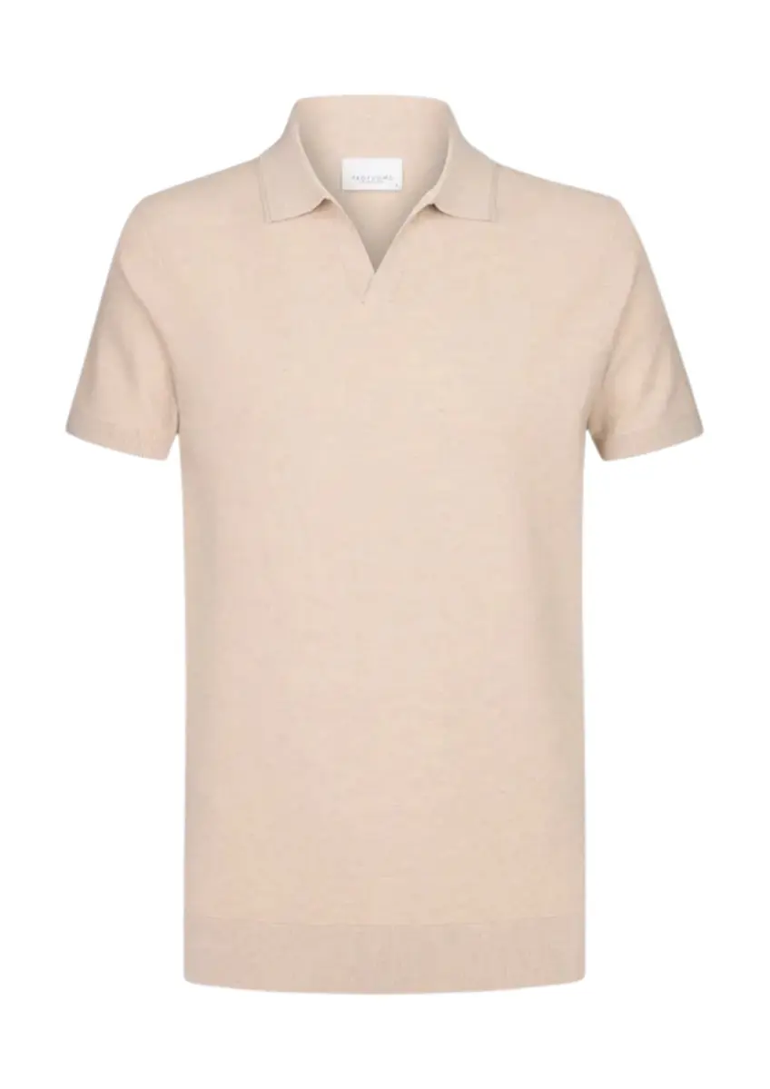 Profuomo | Polo riva collar ss beige
