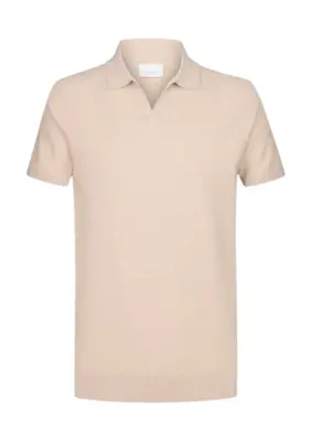 Profuomo | Polo riva collar ss beige