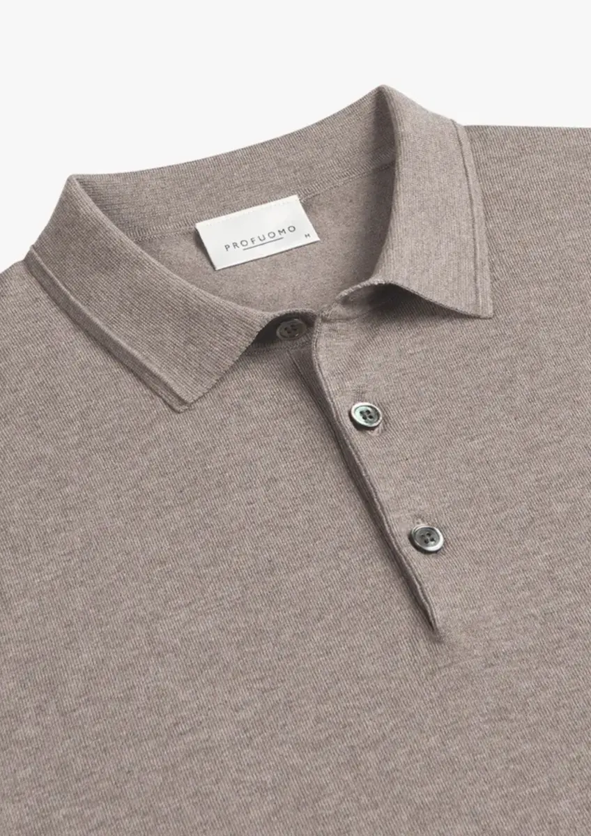 Profuomo | Polo ss mid brown