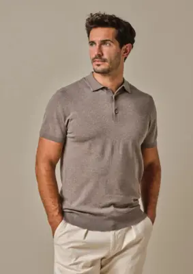Profuomo | Polo ss mid brown