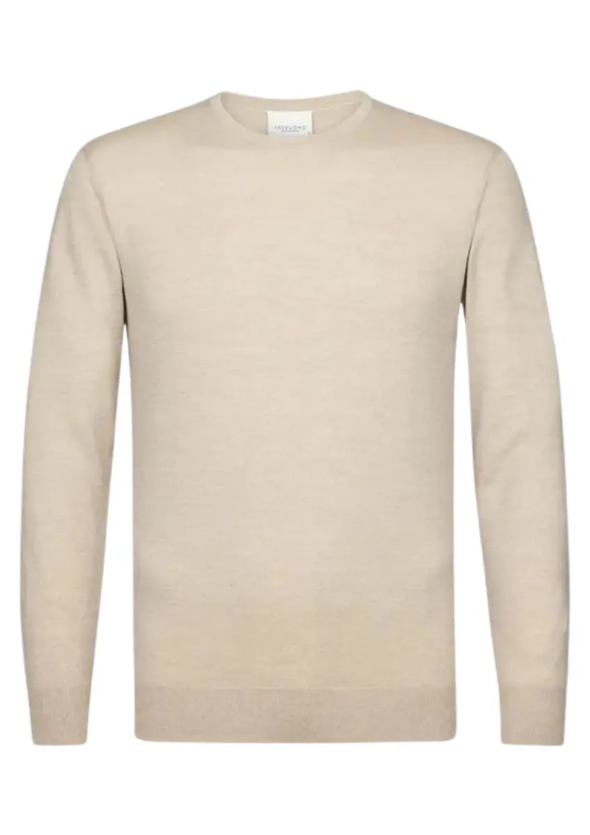 Profuomo | Pullover crew neck beige