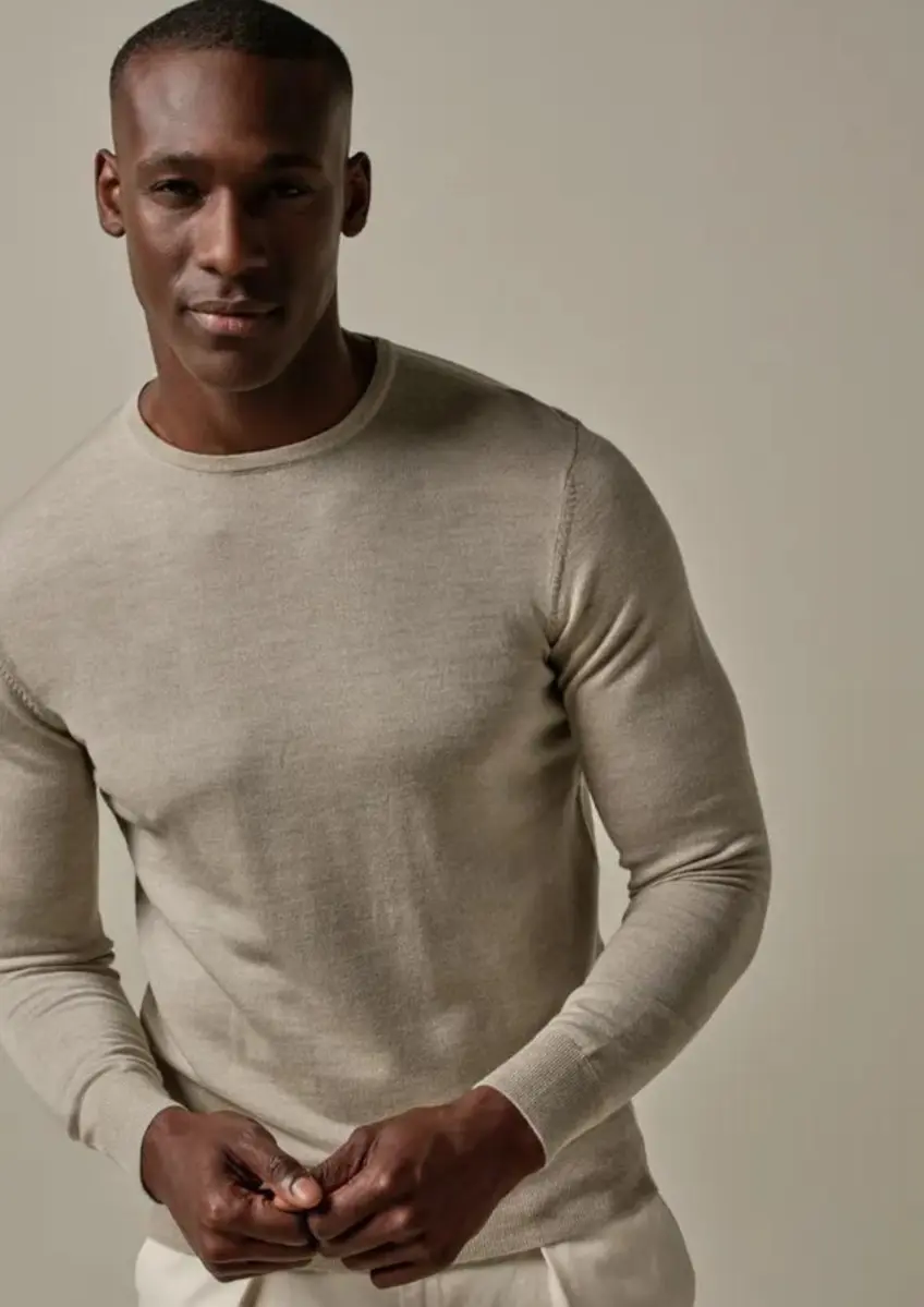 Profuomo | Pullover crew neck beige