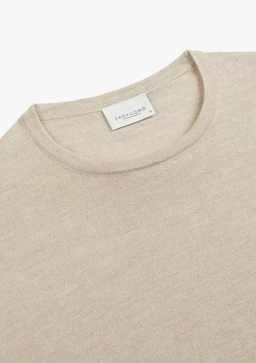 Profuomo | Pullover crew neck beige