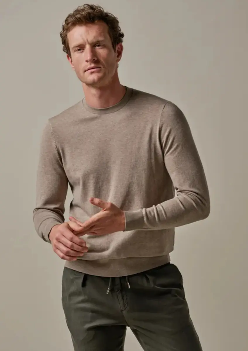 Profuomo | Pullover crew neck beige