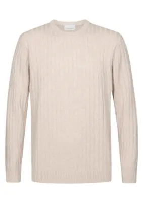 Profuomo | Pullover crew neck l sand