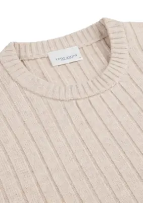 Profuomo | Pullover crew neck l sand