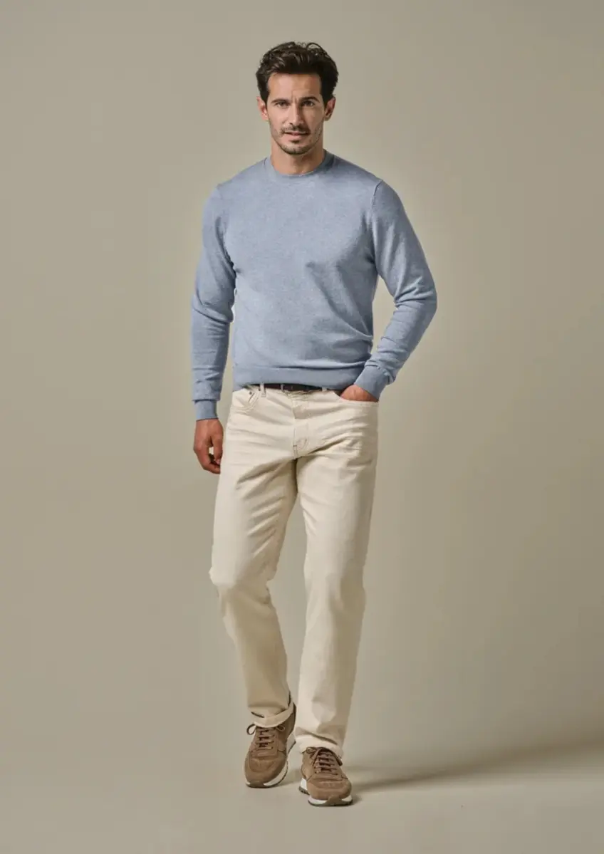 Profuomo | Pullover crew neck ls blue