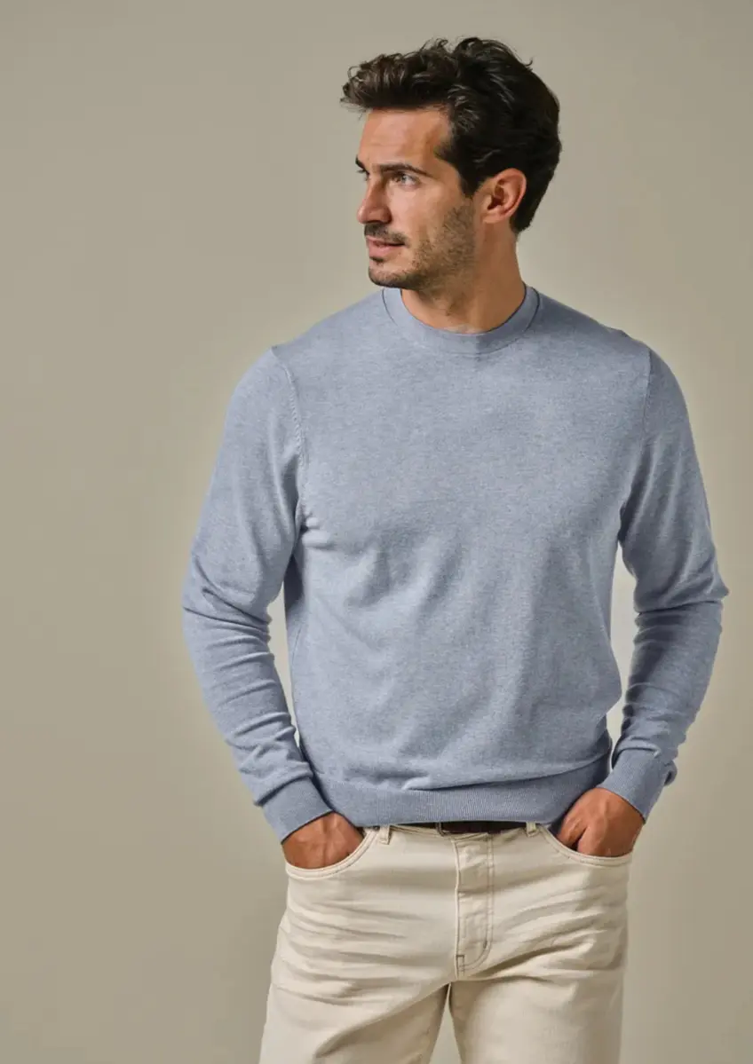 Profuomo | Pullover crew neck ls blue