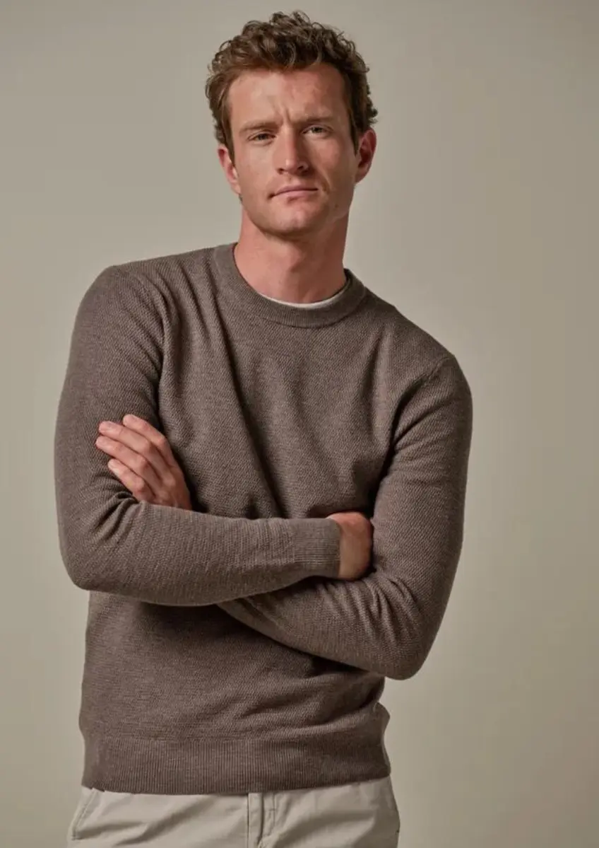 Profuomo | Pullover crew neck taupe
