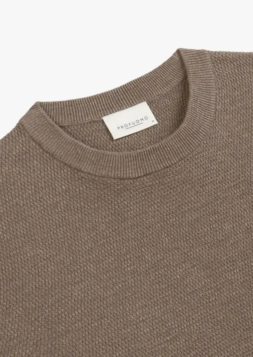 Profuomo | Pullover crew neck taupe