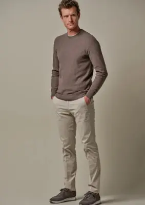 Profuomo | Pullover crew neck taupe