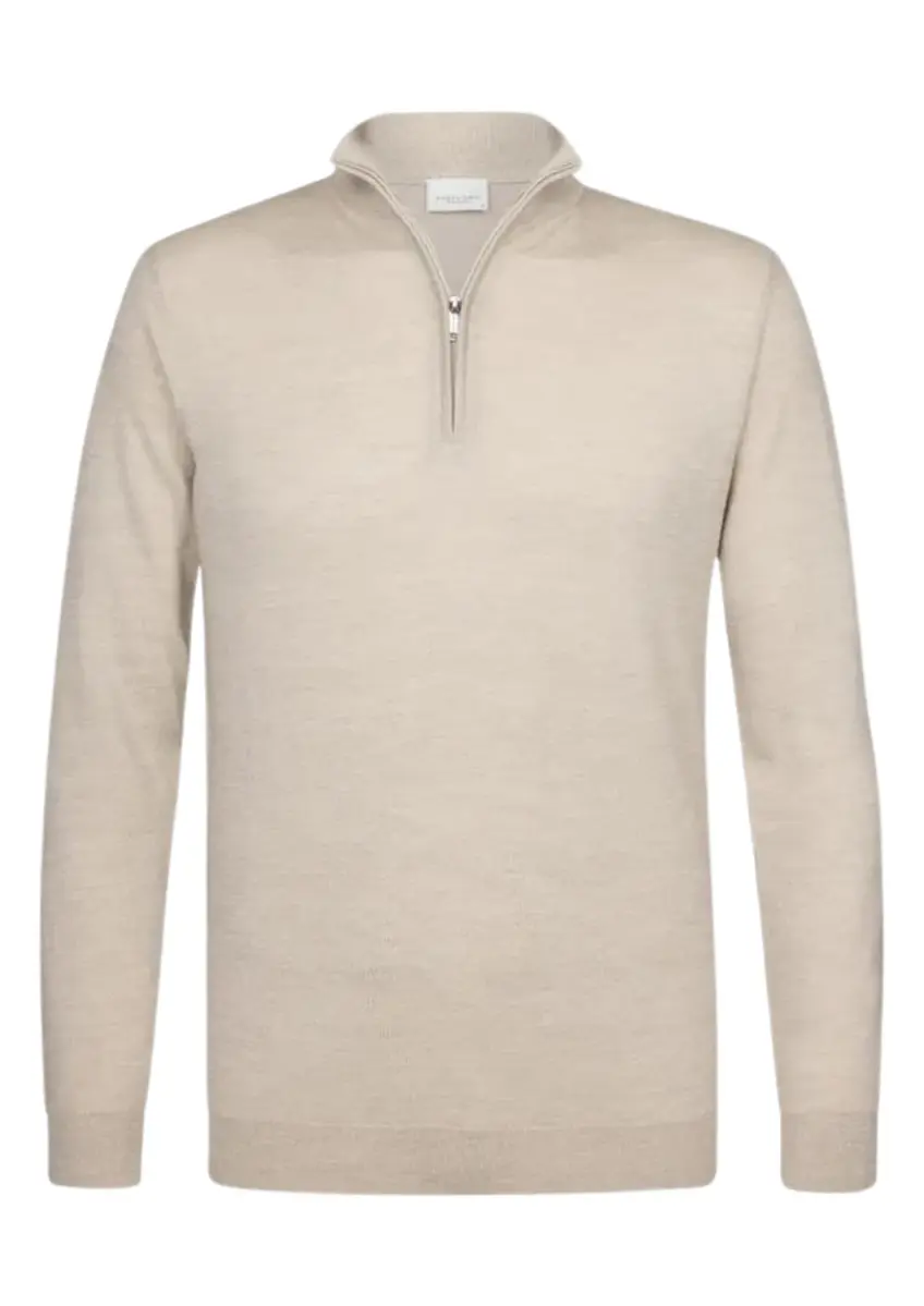 Profuomo | Pullover half zip beige