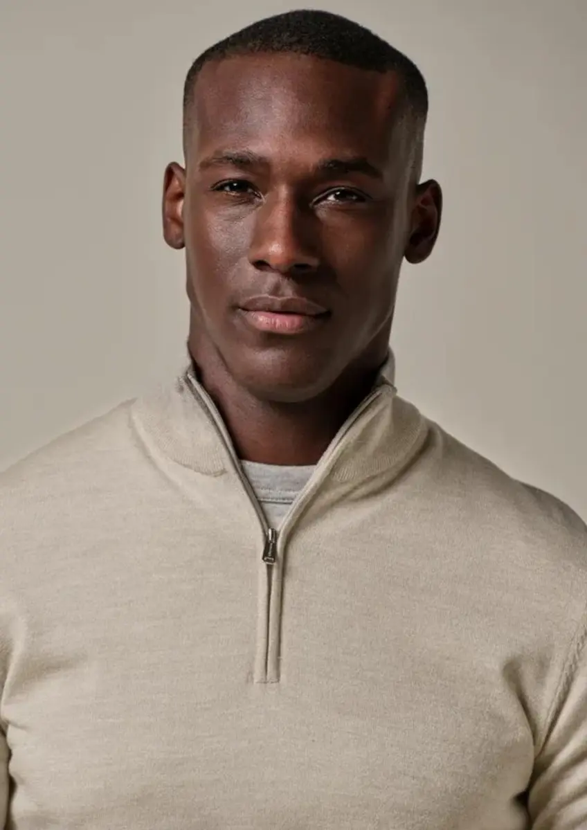 Profuomo | Pullover half zip beige