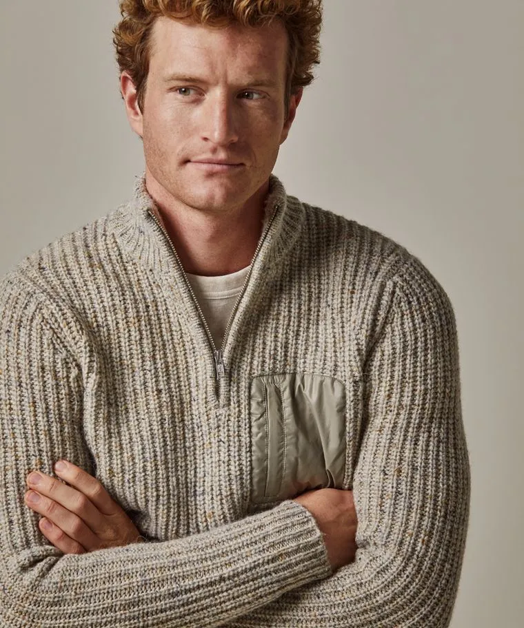 Profuomo | PULLOVER HALF ZIP BEIGE