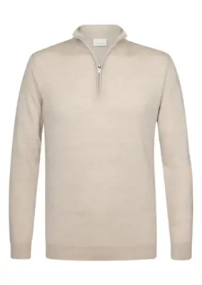 Profuomo | Pullover half zip beige