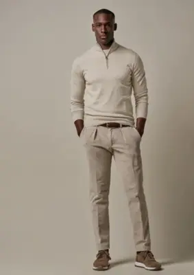 Profuomo | Pullover half zip beige