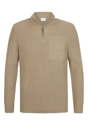 Profuomo | PULLOVER HALF ZIP BEIGE