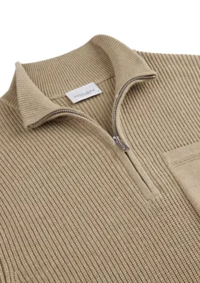 Profuomo | PULLOVER HALF ZIP BEIGE