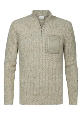 Profuomo | PULLOVER HALF ZIP BEIGE