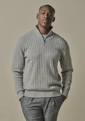 Profuomo | Pullover half zip l grey