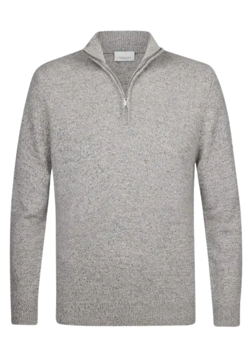 Profuomo | Pullover half zip light grey