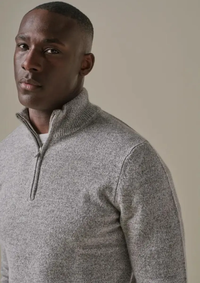 Profuomo | Pullover half zip light grey