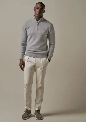 Profuomo | Pullover half zip light grey