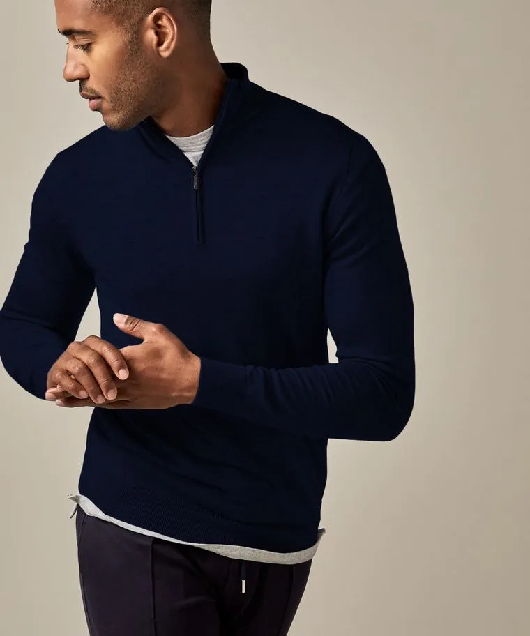 Profuomo | PULLOVER HALFZIP NAVY