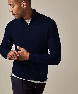 Profuomo | PULLOVER HALFZIP NAVY