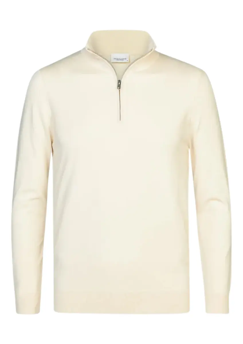 Profuomo | Pullover halfzip off white