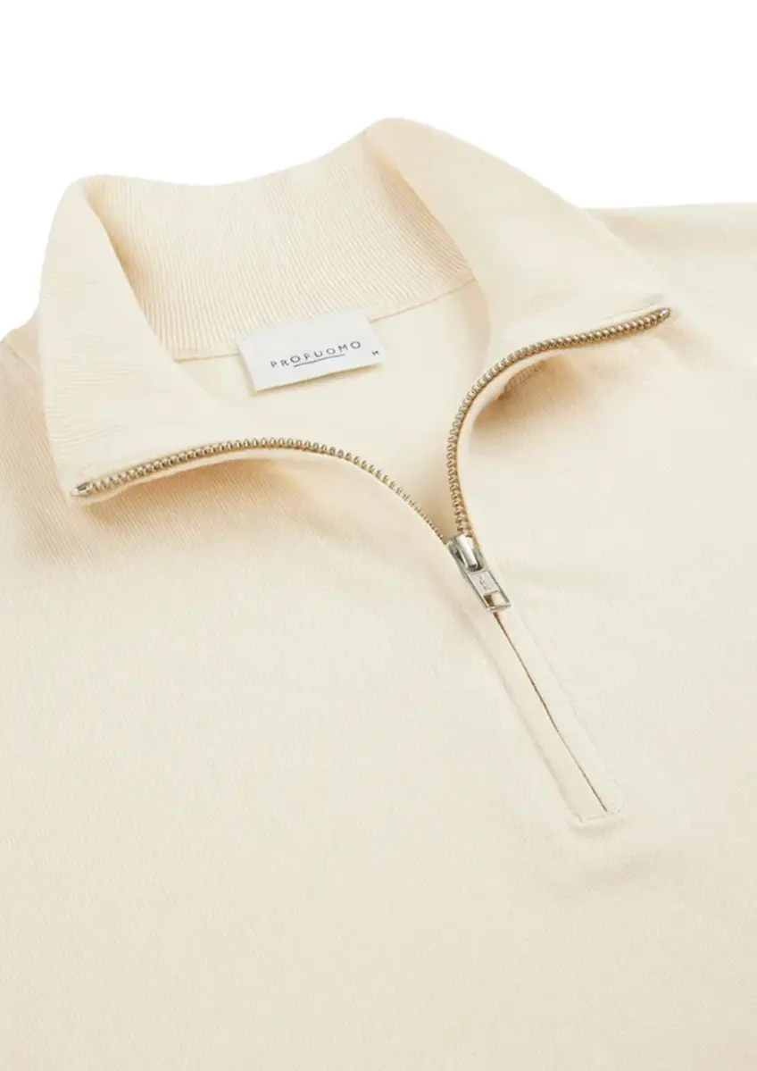 Profuomo | Pullover halfzip off white