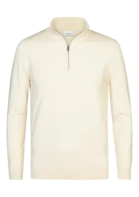 Profuomo | Pullover halfzip off white