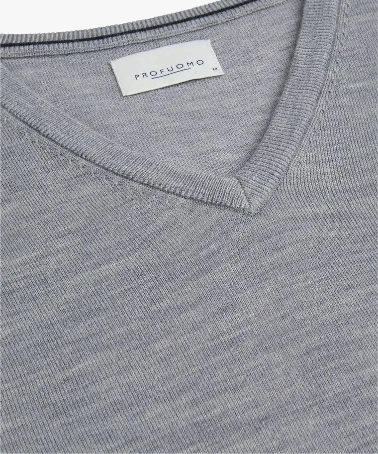 Profuomo | PULLOVER V-NECK GREY