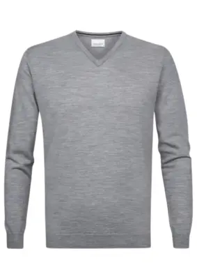 Profuomo | PULLOVER V-NECK GREY