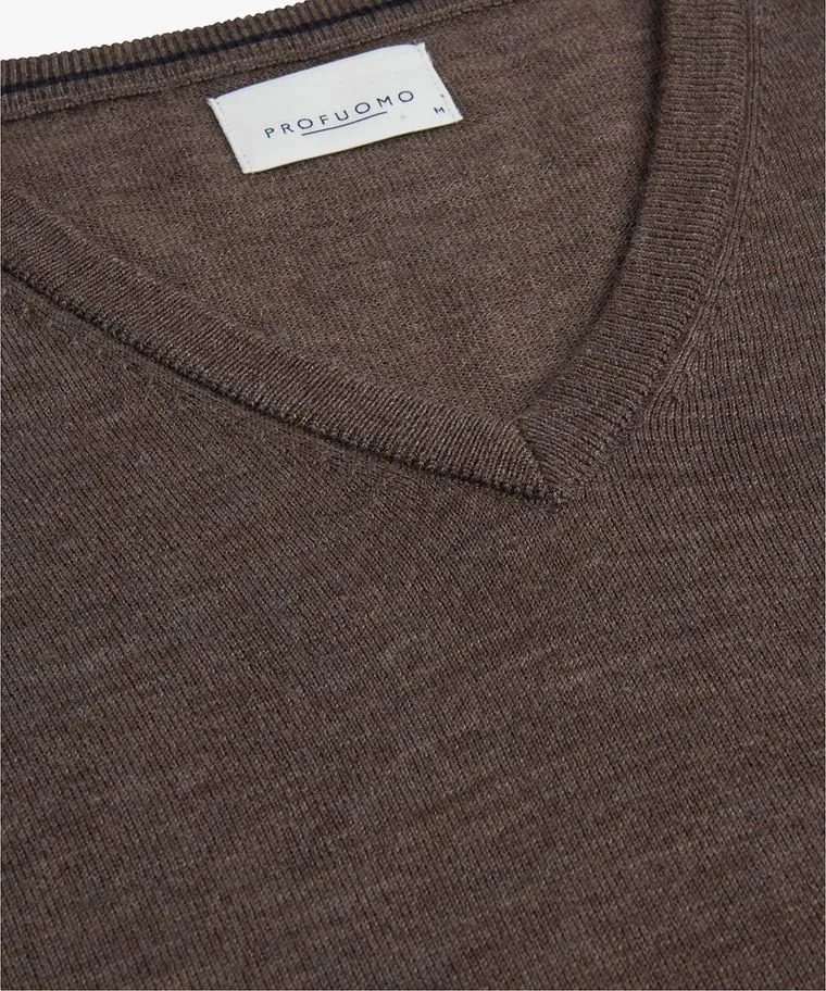 Profuomo | PULLOVER V-NECK TAUPE Taupe