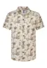 Profuomo | Shirt camp ss sc sf beige white