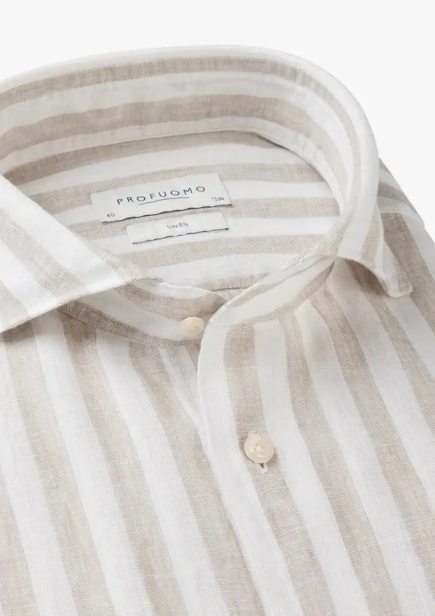 Profuomo | Shirt x-cutaway sc sf beige beige