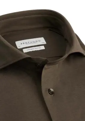 Profuomo | Shirt x-cutaway sc sf brown brown