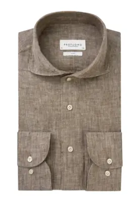 Profuomo | Shirt x-cutaway sc sf brown brown