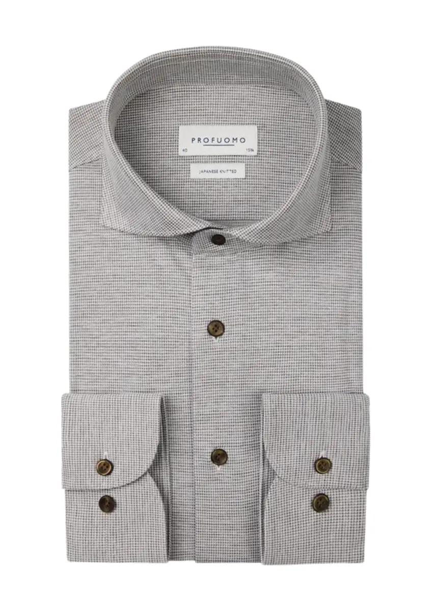 Profuomo | Shirt x-cutaway sc sf brown
