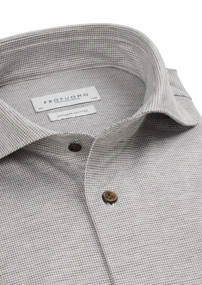 Profuomo | Shirt x-cutaway sc sf brown