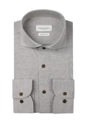 Profuomo | Shirt x-cutaway sc sf brown