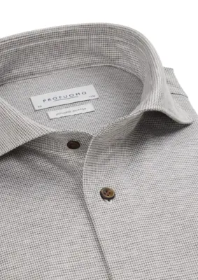 Profuomo | Shirt x-cutaway sc sf brown