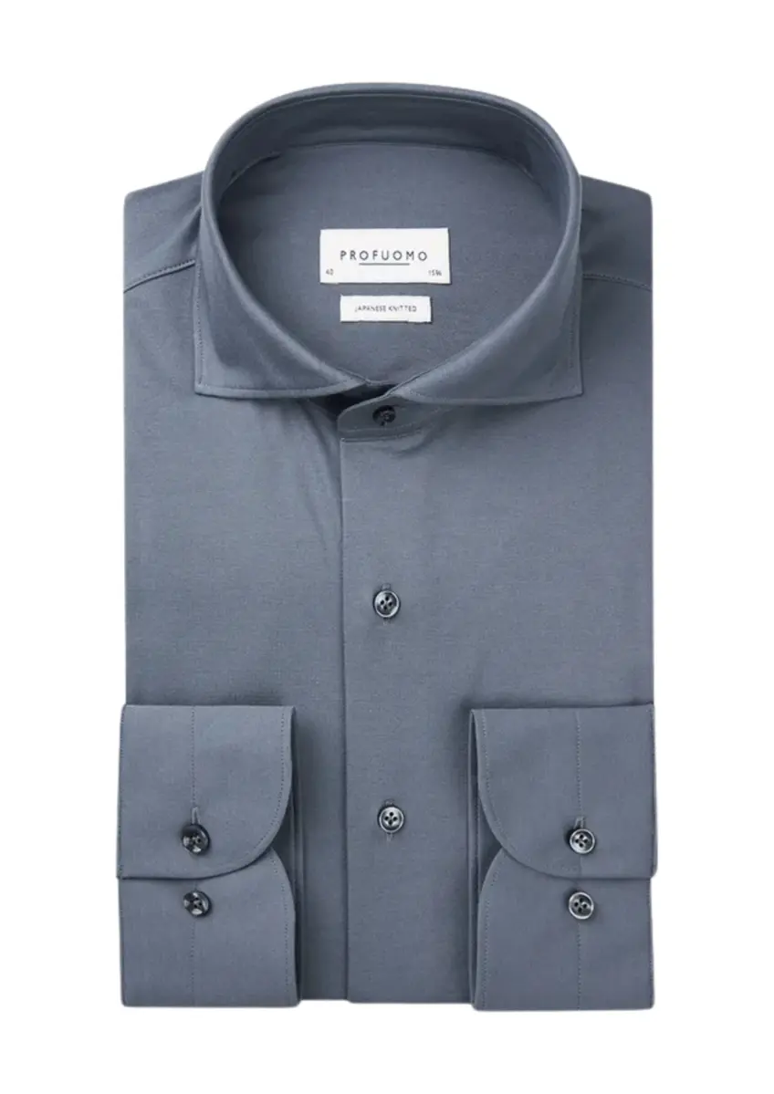 Profuomo | Shirt x-cutaway sc sf denim blue