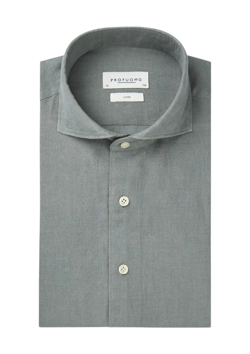 Profuomo | Shirt x-cutaway sc sf green