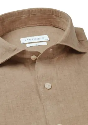 Profuomo | Shirt x-cutaway sc sf l.beige
