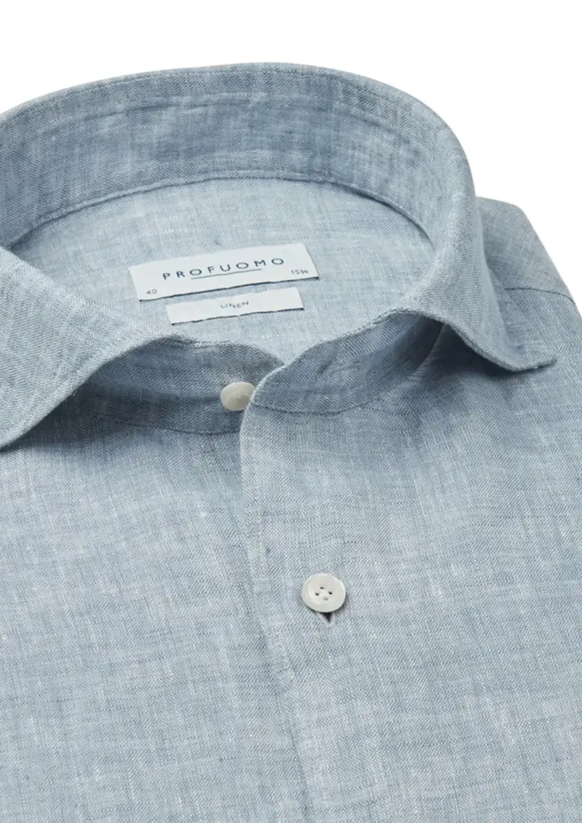 Profuomo | Shirt x-cutaway sc sf m.blue