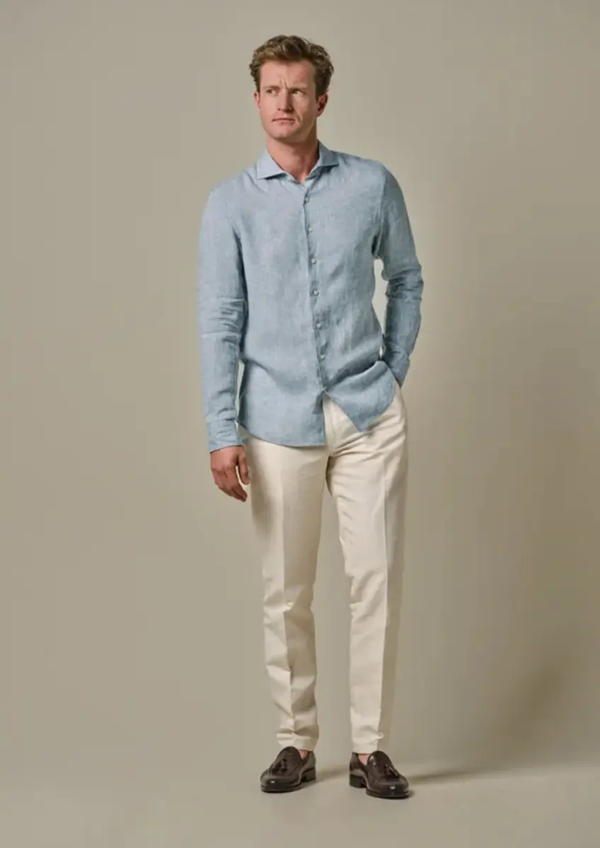 Profuomo | Shirt x-cutaway sc sf m.blue