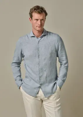Profuomo | Shirt x-cutaway sc sf m.blue